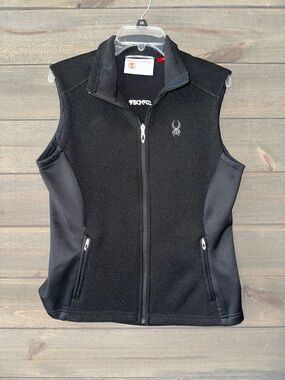 Spyder Black Core Sweater with Red Logo Accent